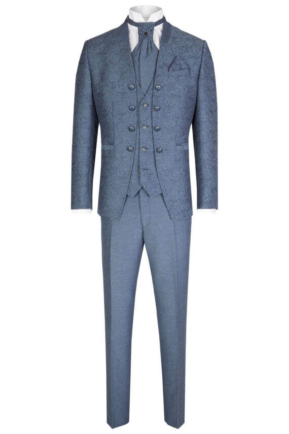 Mid-Blue 3 piece Wedding Suit