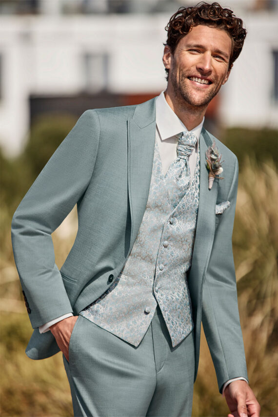 Sage Green 3 piece Wedding Suit