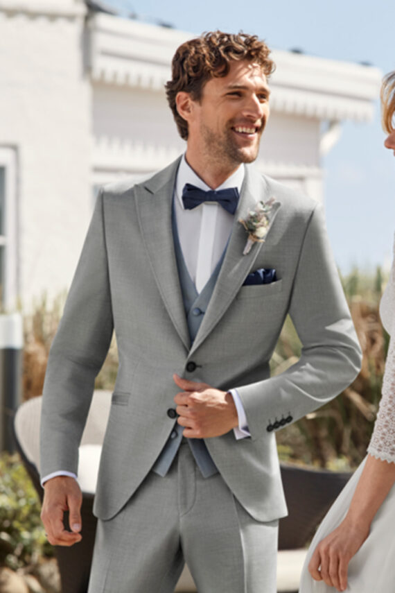 Silver Grey 3 piece Wedding Suit
