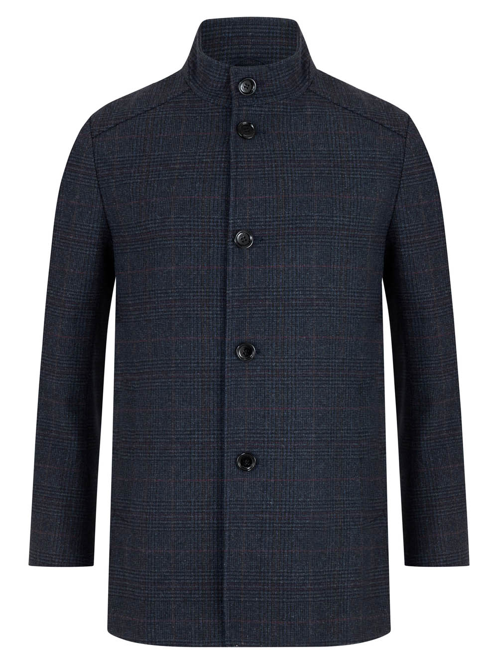 Daniel Grahame Dark Blue Check Watson Tailored Coat
