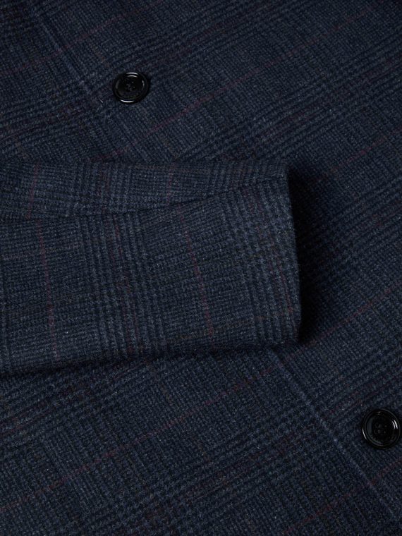 Daniel Grahame Dark Blue Check Watson Tailored Coat