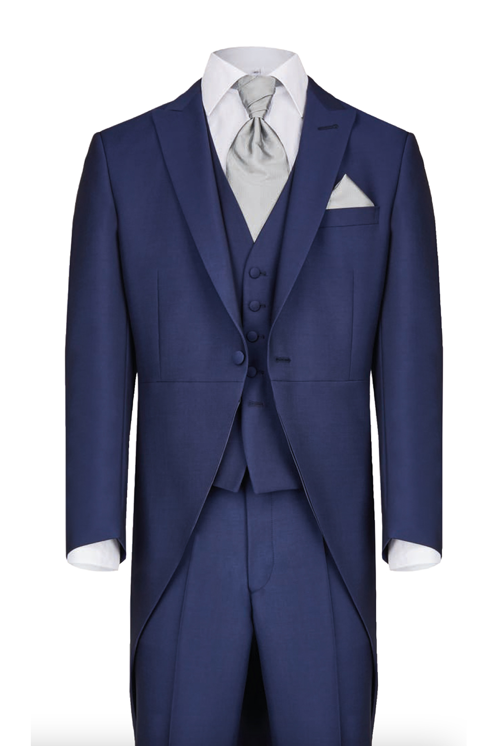 Royal Blue Morning Coat 3 Piece Suit