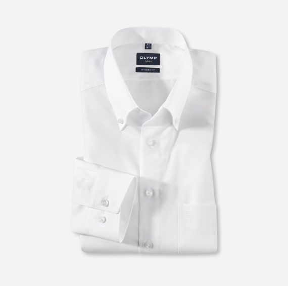 White Modern-fit Formal Shirt